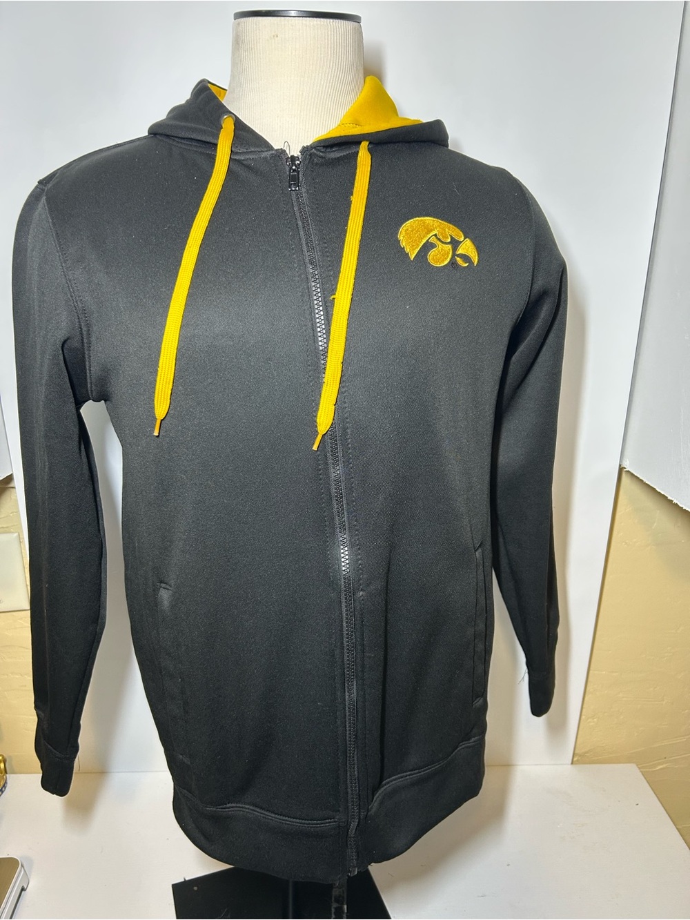 Colosseum Black and Yellow Lightweight Zip Hoodie